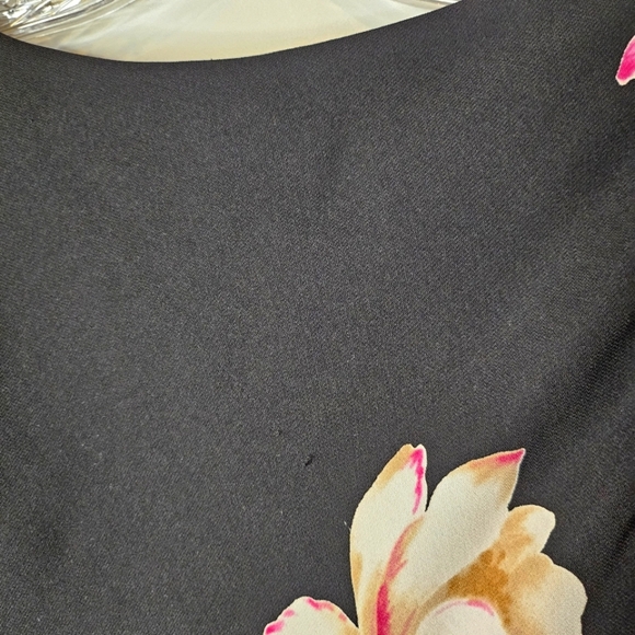 Dressbarn Black Pink Floral Knot Strap Asymmetrical Sleeveless Sheath Dress XS/S - Picture 12 of 14